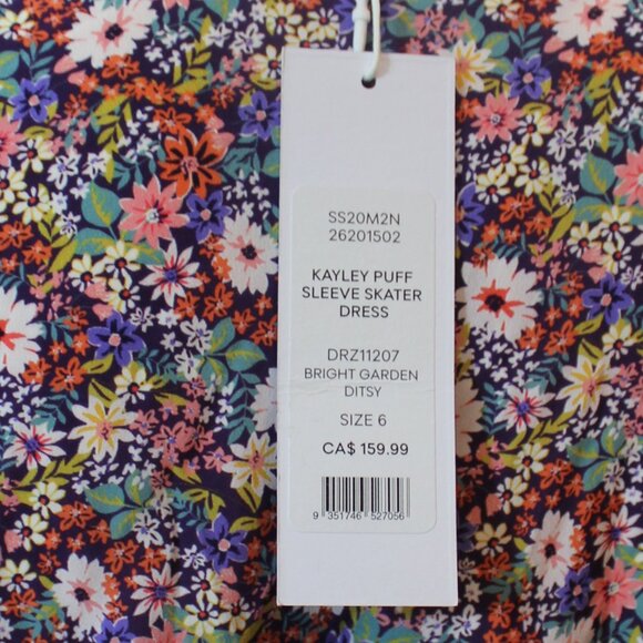 NWT Ever New Kayley Puff sleeve skater woman's floral dress size Medium - Picture 9 of 10